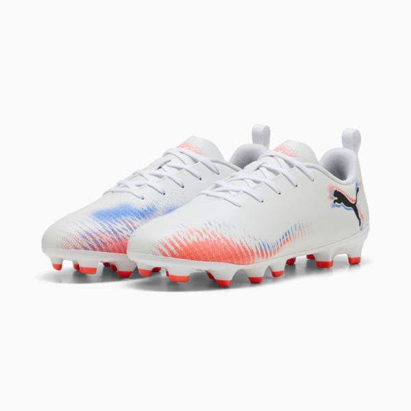 FUTURE 8 PLAY FG/AG Football Boots Youth, PUMA White-PUMA Black-Glowing Red, large-ZAF