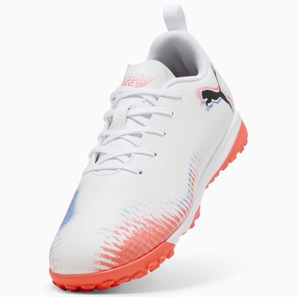 FUTURE 8 PLAY TT Mid Football Boots Youth, PUMA White-PUMA Black-Glowing Red, large-MEX