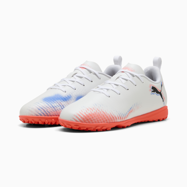 FUTURE 8 PLAY TT Football Boots Youth, PUMA White-PUMA Black-Glowing Red, large-ZAF