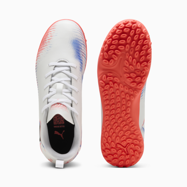 FUTURE 8 PLAY TT Football Boots Youth, PUMA White-PUMA Black-Glowing Red, large-ZAF
