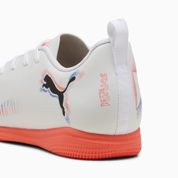 Botines de futsal FUTURE 8 PLAY juvenil, PUMA White-PUMA Black-Glowing Red, large-ARG