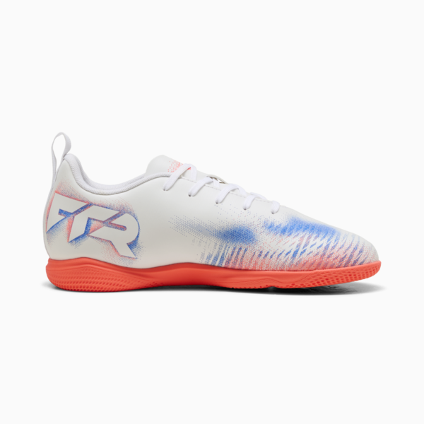Botines de futsal FUTURE 8 PLAY juvenil, PUMA White-PUMA Black-Glowing Red, large-ARG