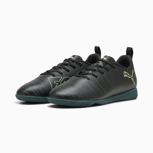 Tacos de fútbol FUTURE 8 PLAY para adolescentes, PUMA Black-Fizzy Light-Green Terrain, large-MEX
