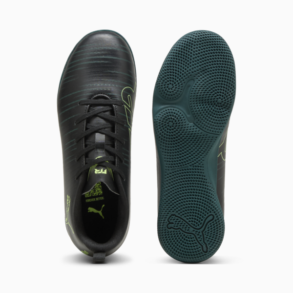 Tacos de fútbol FUTURE 8 PLAY para adolescentes, PUMA Black-Fizzy Light-Green Terrain, large-MEX