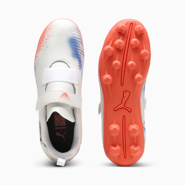 Tacos de fútbol FUTURE 8 PLAY FG/AG para niños, PUMA White-PUMA Black-Glowing Red, large-MEX