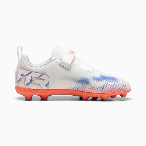 Tacos de fútbol FUTURE 8 PLAY FG/AG para niños, PUMA White-PUMA Black-Glowing Red, large-MEX