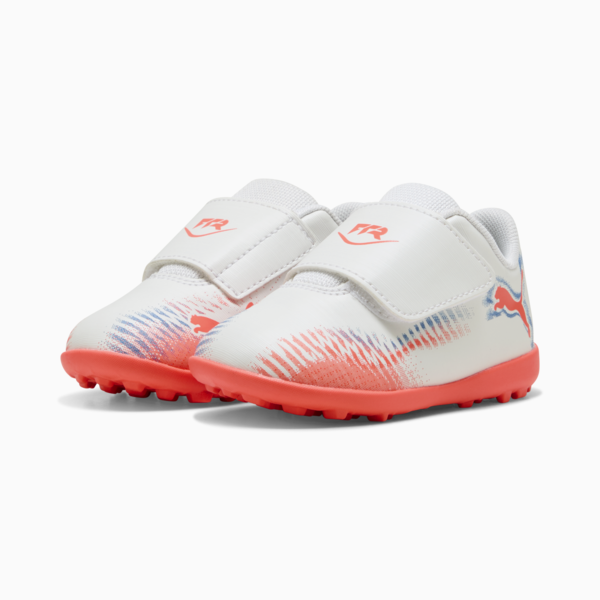 Tacos de fútbol FUTURE 8 PLAY TT para bebés, PUMA White-PUMA Black-Glowing Red, large-MEX