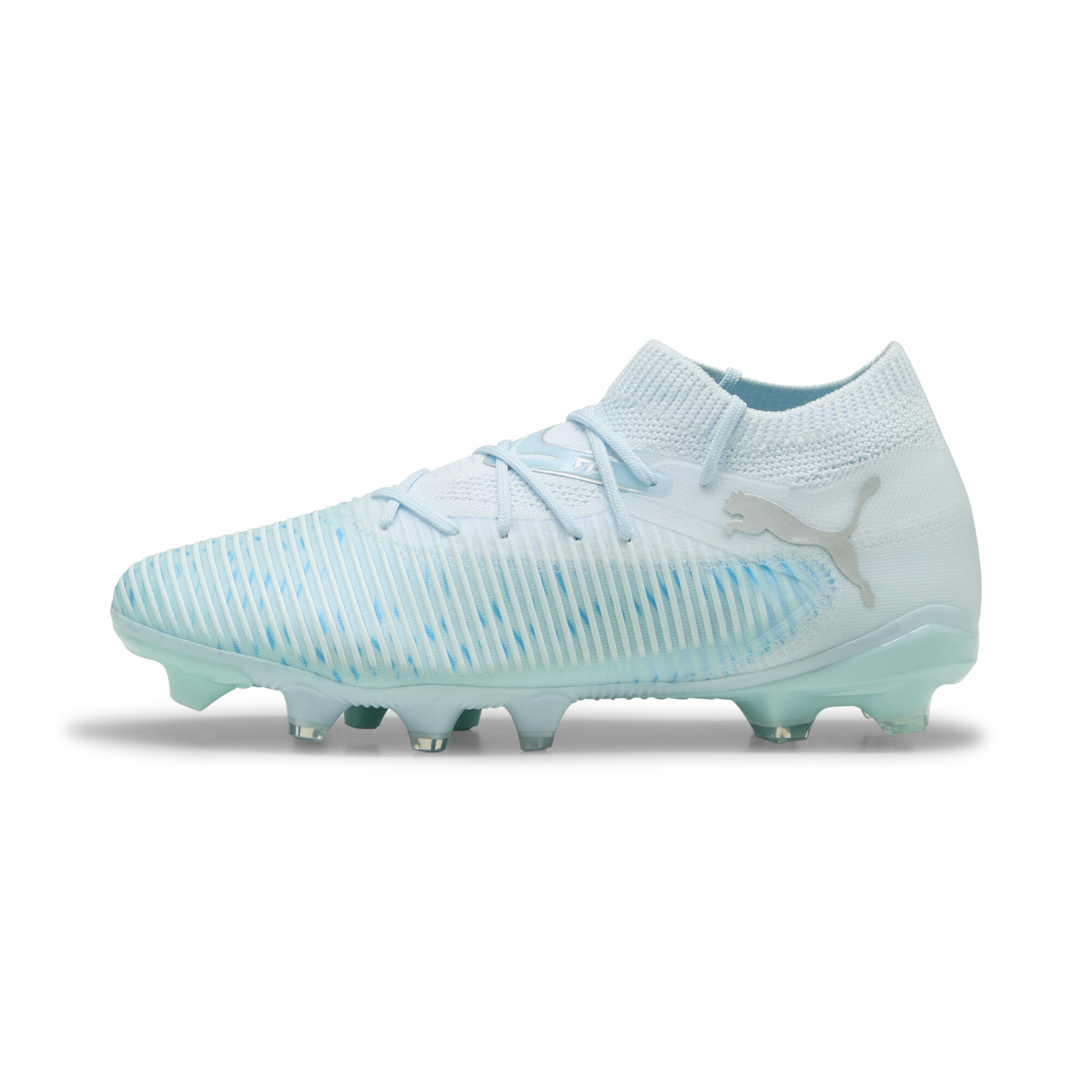 Puma FUTURE 8 MATCH LIGHT UP FG/AG Fußballschuhe Damen | Icy Blue/Light Aqua/White | Größe: 36