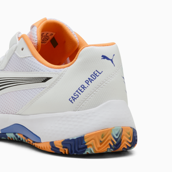 Zapatillas de pádel NOVA COURT para adultos, PUMA White-PUMA Black-Vivid Blue-Heat Fire, large-ARG