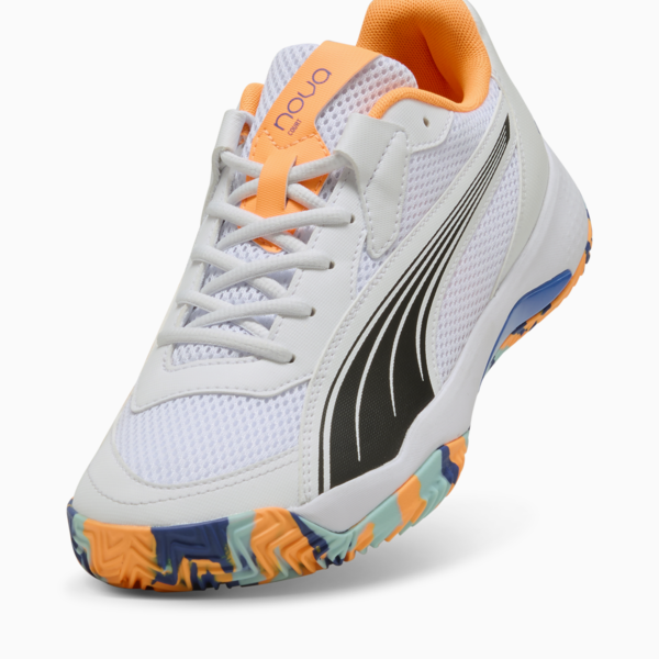 Zapatillas de pádel NOVA COURT para adultos, PUMA White-PUMA Black-Vivid Blue-Heat Fire, large-ARG