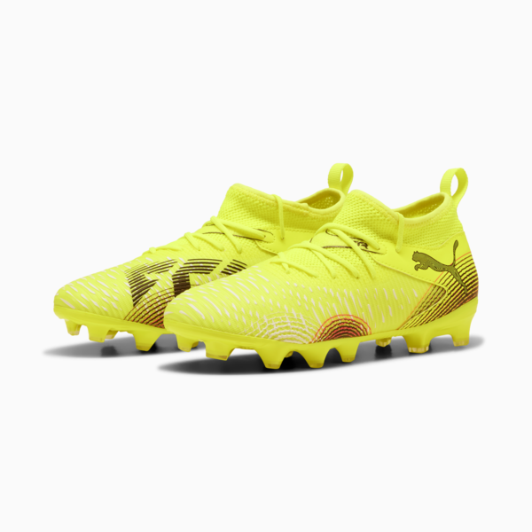 Botines de fútbol FUTURE 8 MATCH FG/AG juvenil, Yellow Alert-PUMA Black-Sun Struck, large-ARG