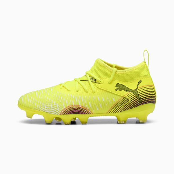 Botines de fútbol FUTURE 8 MATCH FG/AG juvenil, Yellow Alert-PUMA Black-Sun Struck, large-ARG