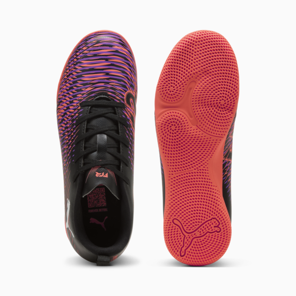 Botines de futsal FUTURE 8 PLAY IT juvenil, PUMA Black-PUMA White-Glowing Red, large-ARG