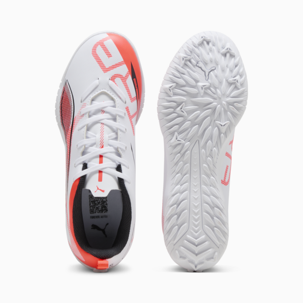 Botines de fútbol ULTRA 5 PLAY TT juvenil, PUMA White-PUMA Black-Glowing Red, large-ARG