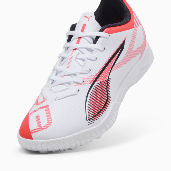 Botines de fútbol ULTRA 5 PLAY TT juvenil, PUMA White-PUMA Black-Glowing Red, large-ARG