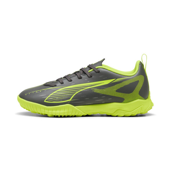 Botines de fútbol PUMA ULTRA 5 PLAY TT juvenil En Matte Aged Silver/Amarillo Alert/Aged Silver