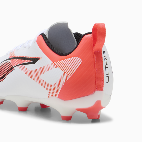 Botines de fútbol ULTRA 5 PLAY FG/AG juvenil, PUMA White-PUMA Black-Glowing Red, large-ARG