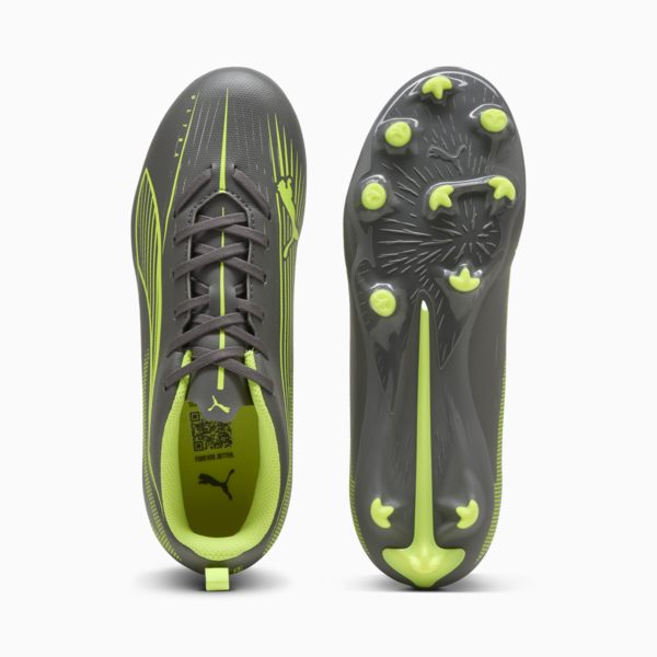 Botines de fútbol ULTRA 5 PLAY FG/AG juvenil, Matte Aged Silver-Yellow Alert-Puma Aged Silver, large-ARG