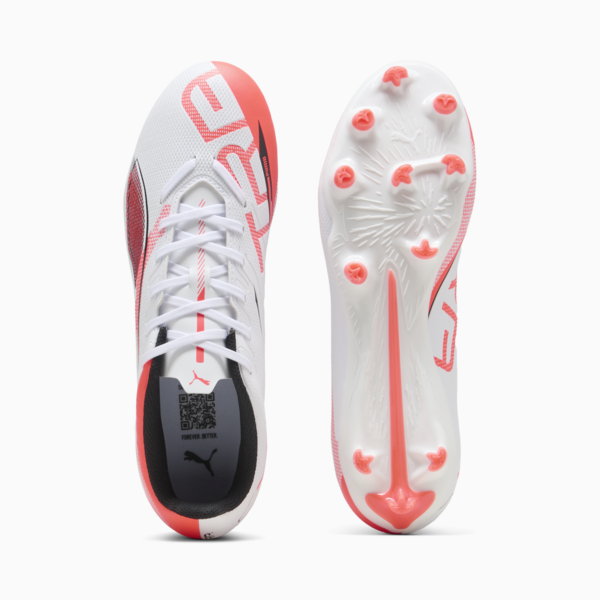 Botines de fútbol ULTRA 5 PLAY FG/AG, PUMA White-PUMA Black-Glowing Red, large-ARG