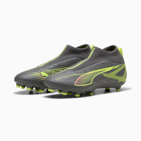 Botines de fútbol ULTRA 5 MATCH+ FG/AG juvenil, Matte Aged Silver-Yellow Alert-Puma Aged Silver, large-ARG