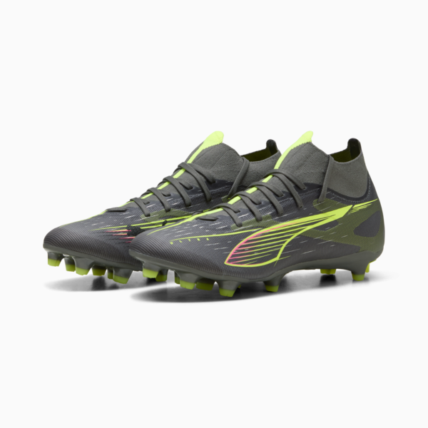 Botines de fútbol ULTRA 5 MATCH+ FG/AG para mujer, Matte Aged Silver-Yellow Alert-Puma Aged Silver, large-ARG