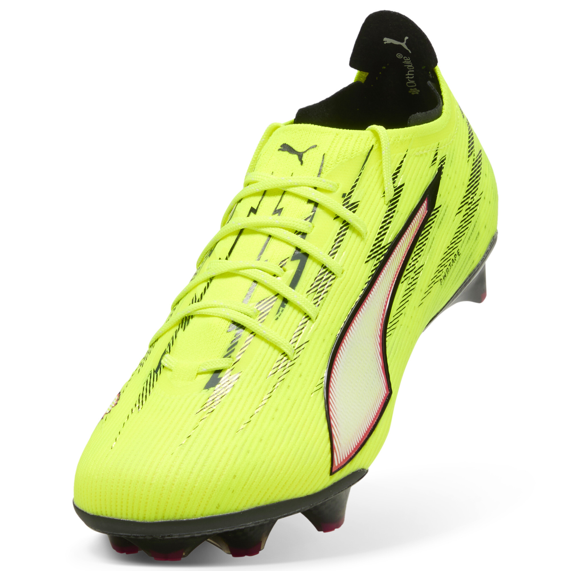 PUMA ULTRA 6 CARBON FG voetbalschoenen voor Dames, Zwart/Rood/Geel, Maat 35,5 thumbnail 2