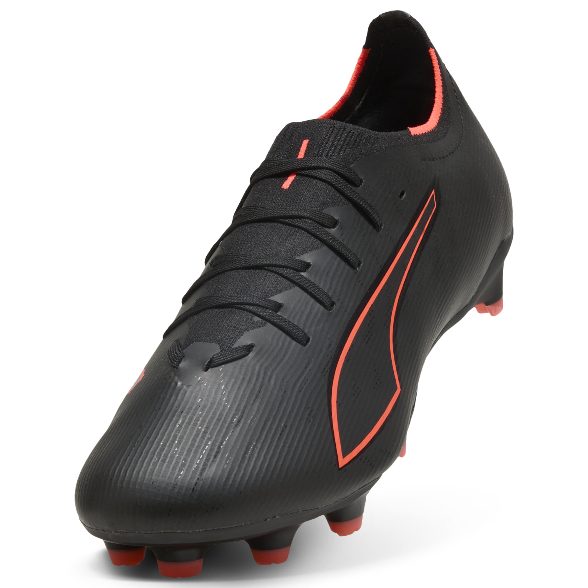 PUMA ULTRA 6 MATCH FG/AG uniseks voetbalschoenen, Zwart/Rood, Maat 46,5 thumbnail 2