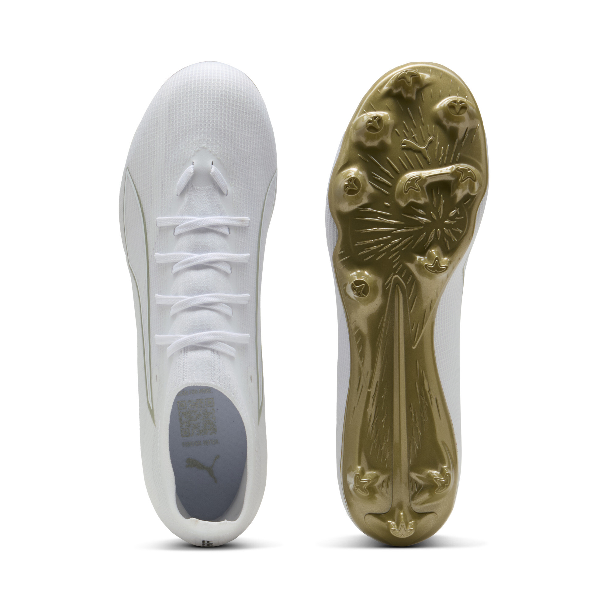 PUMA ULTRA 6 MATCH FG/AG uniseks voetbalschoenen, Zwart/Wit/Goud, Maat 52 thumbnail 4