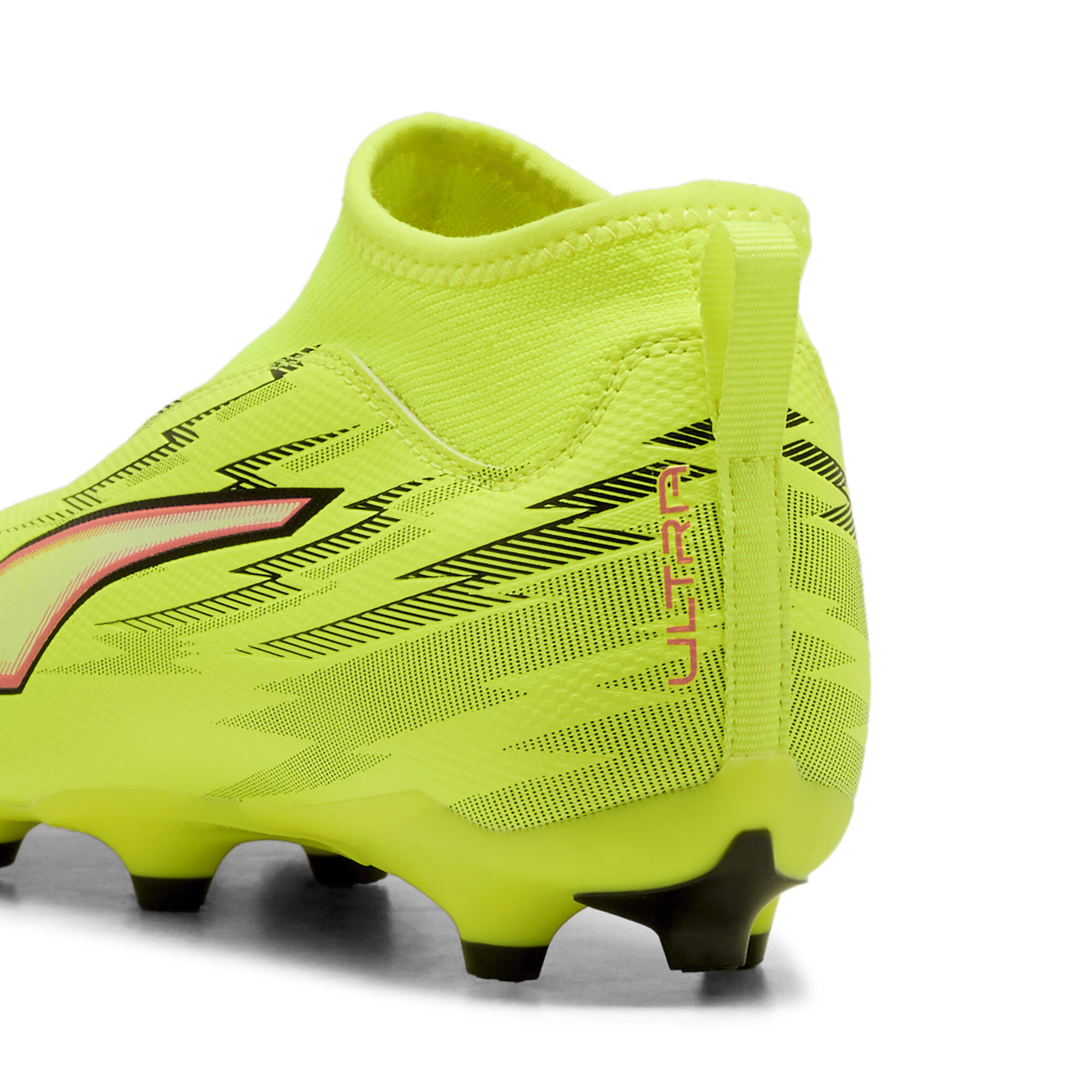 PUMA ULTRA 6 MATCH+ FG/AG voetbalschoenen zonder veters, Zwart/Rood/Geel, Maat 30 thumbnail 5