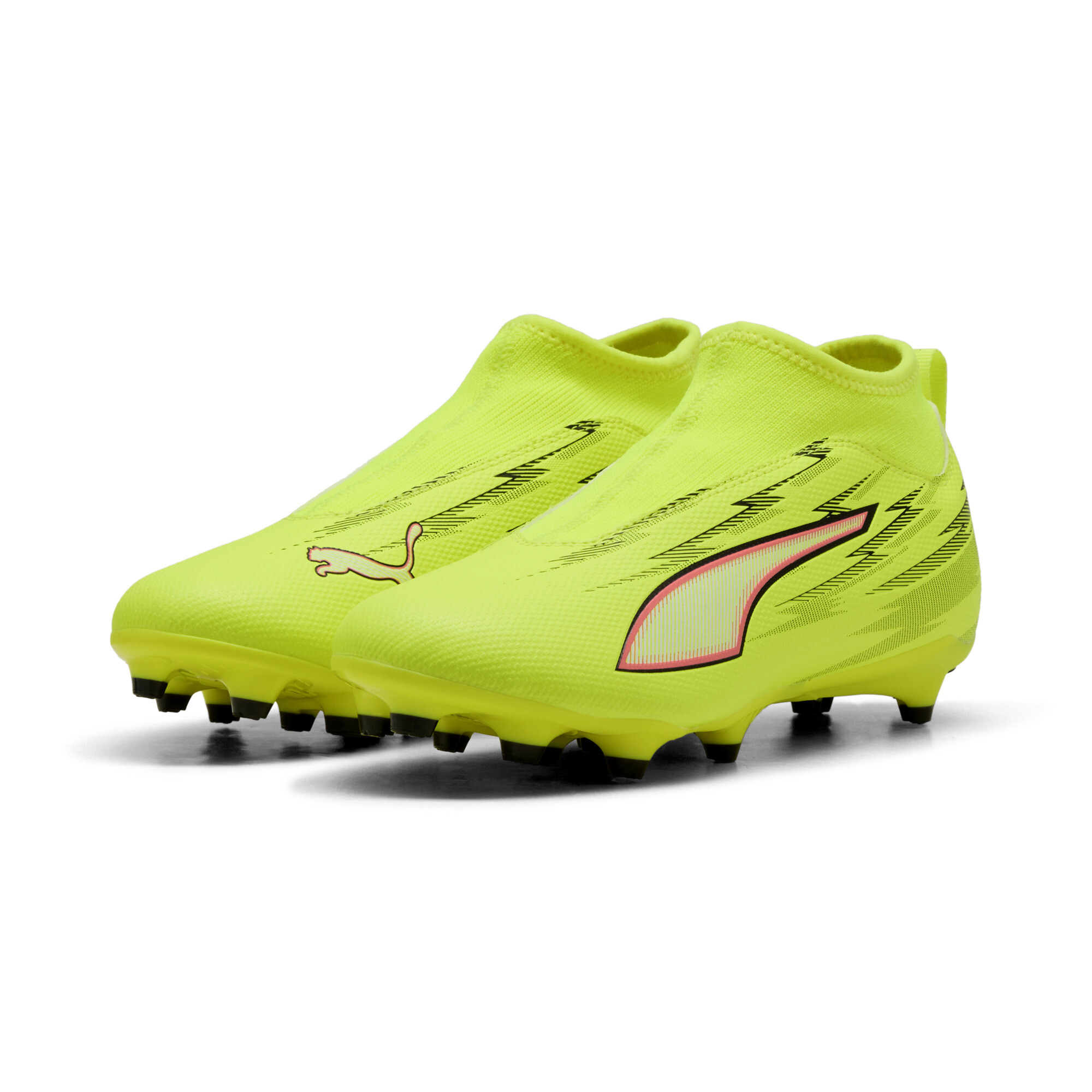 PUMA ULTRA 6 MATCH+ FG/AG voetbalschoenen zonder veters, Zwart/Rood/Geel, Maat 30 thumbnail 6