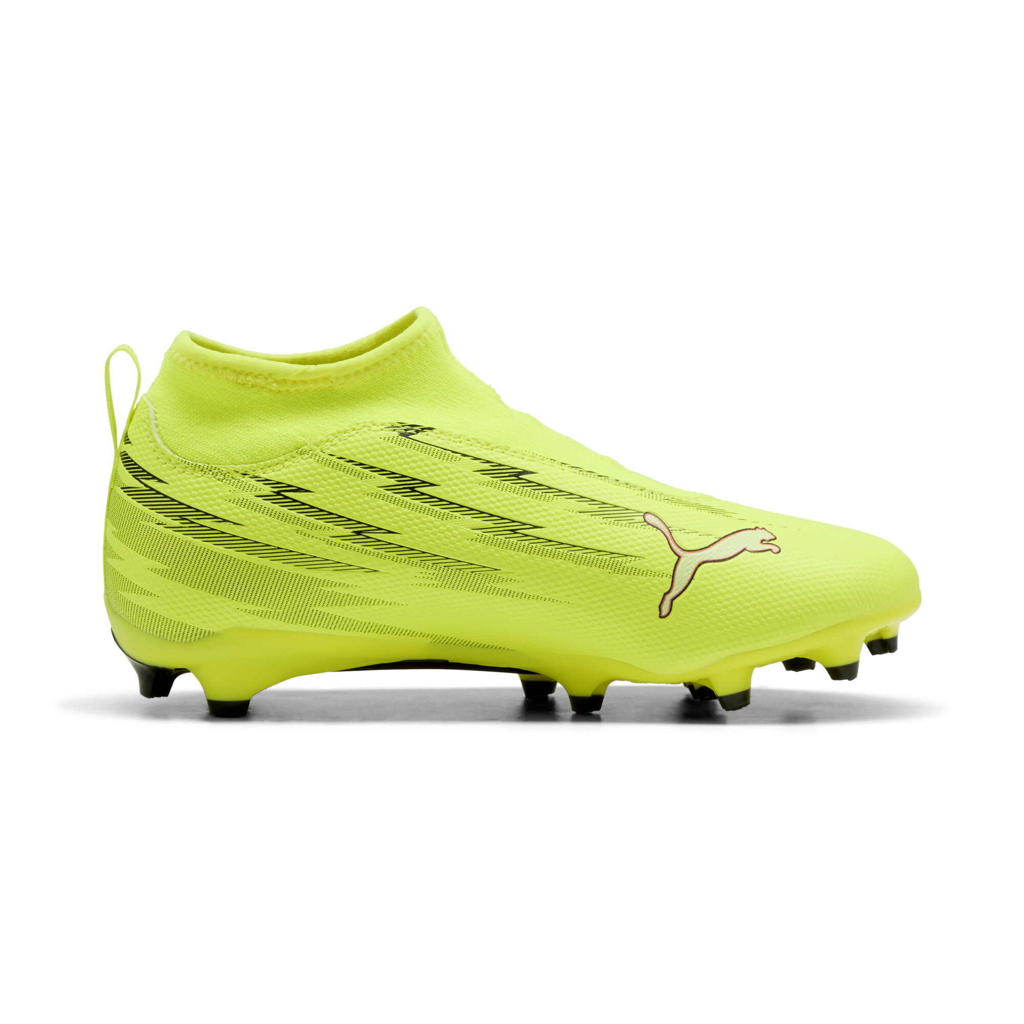 PUMA ULTRA 6 MATCH+ FG/AG voetbalschoenen zonder veters, Zwart/Rood/Geel, Maat 30 thumbnail 3