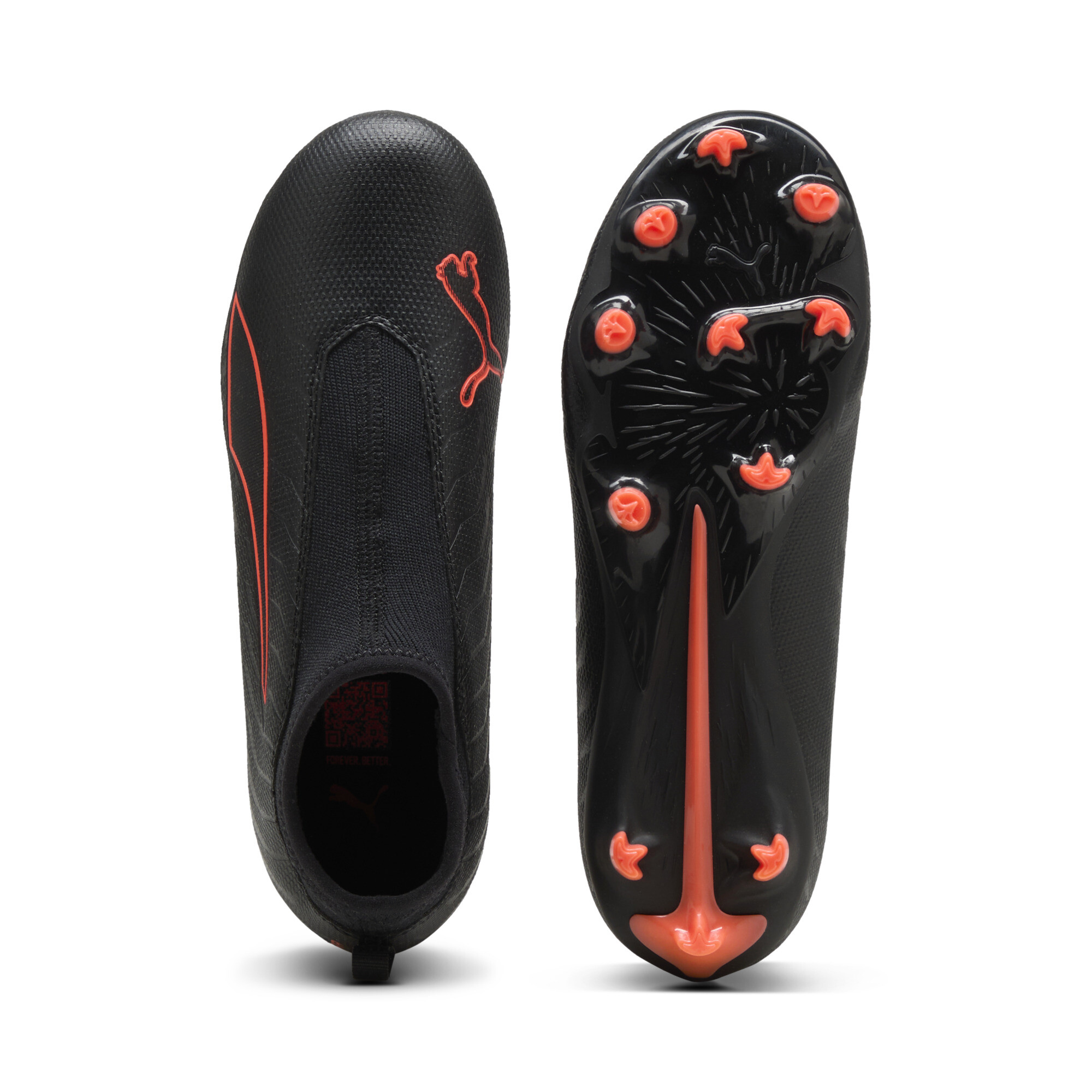 PUMA ULTRA 6 MATCH+ FG/AG voetbalschoenen zonder veters, Zwart/Rood, Maat 31 thumbnail 4