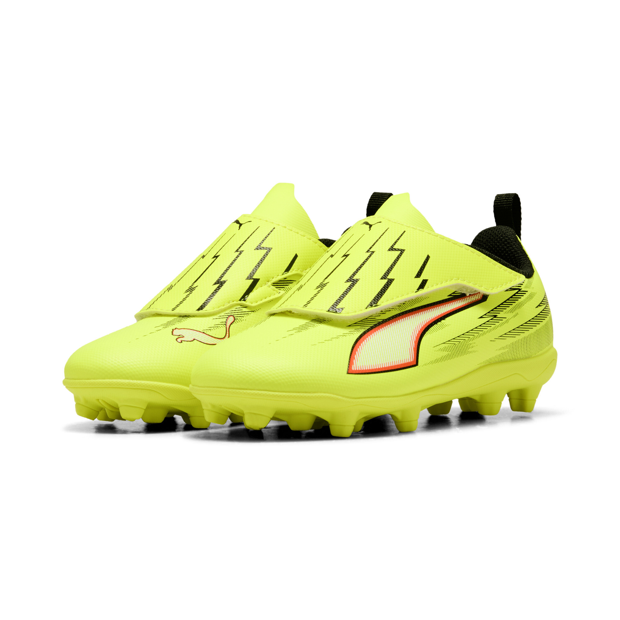 PUMA ULTRA 6 PLAY FG/AG voetbalschoenen, Zwart/Rood/Geel, Maat 31 thumbnail 6