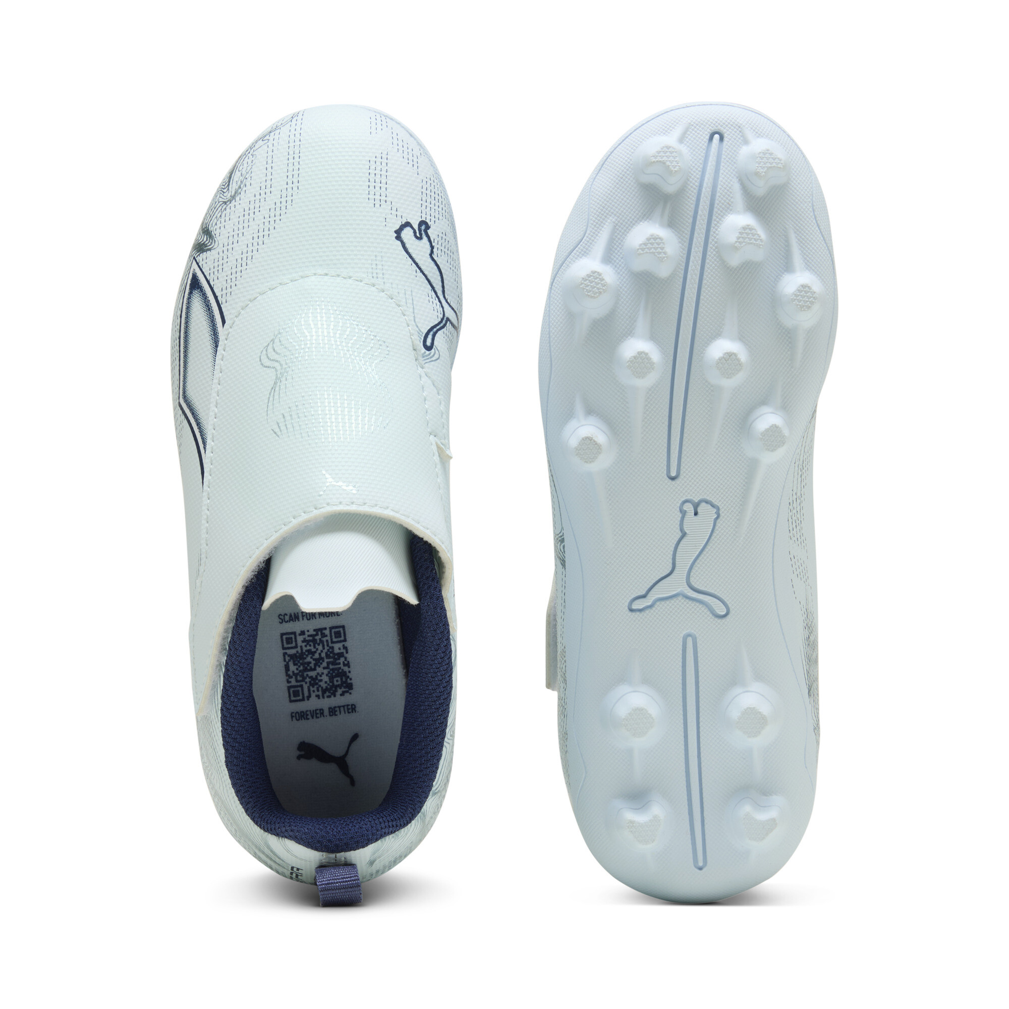 PUMA ULTRA 6 PLAY FG/AG voetbalschoenen, Blauw/Wit, Maat 27 thumbnail 4