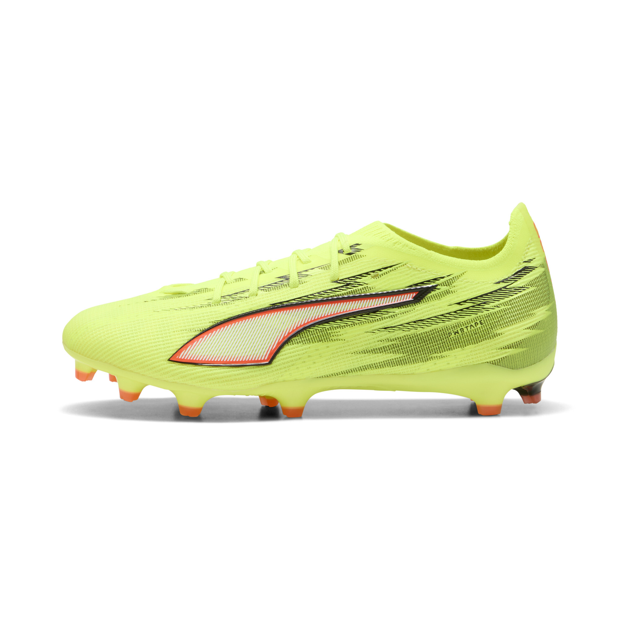 PUMA ULTRA 6 PRO FG uniseks voetbalschoenen, Zwart/Rood/Geel, Maat 46,5