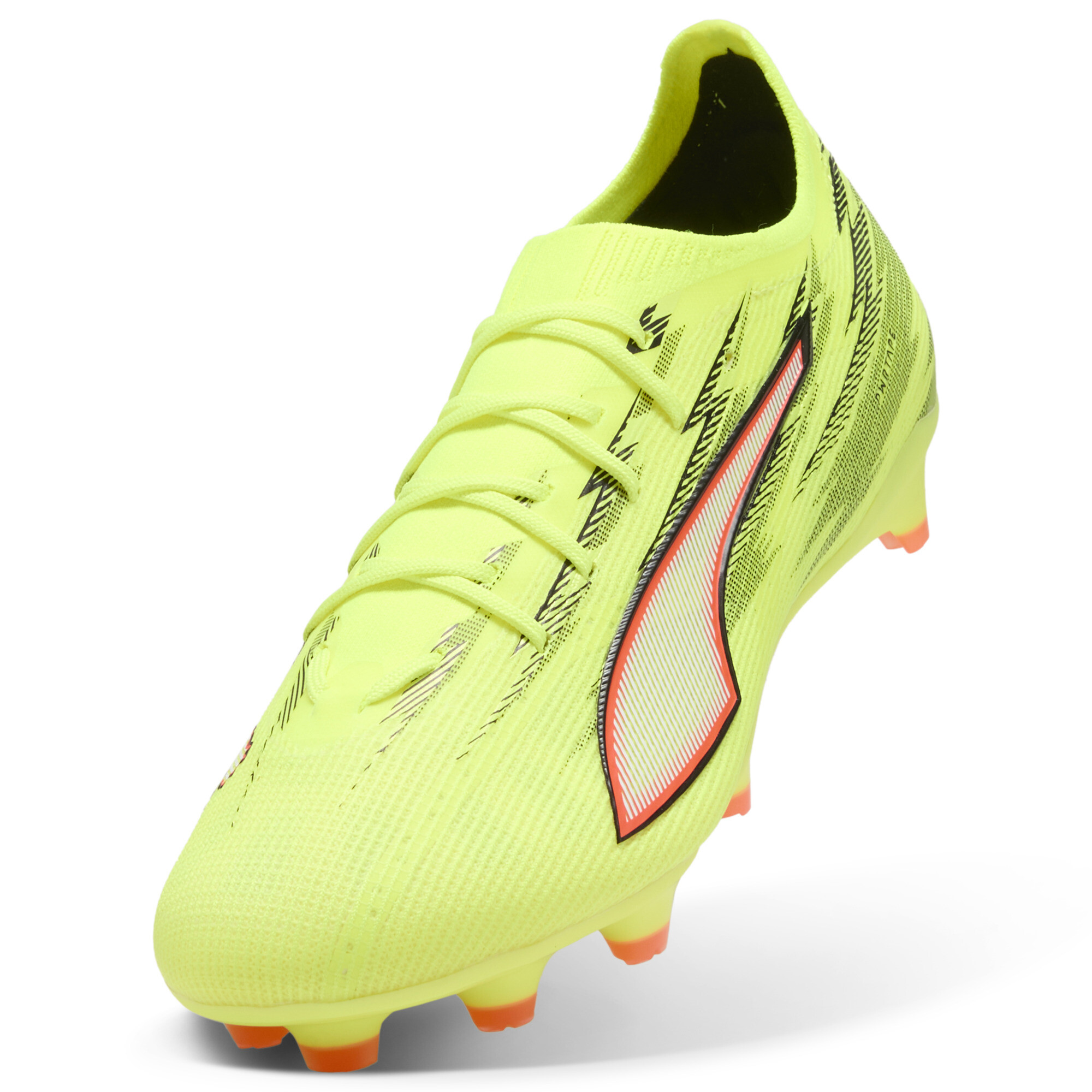 PUMA ULTRA 6 PRO FG uniseks voetbalschoenen, Zwart/Rood/Geel, Maat 46,5 thumbnail 2
