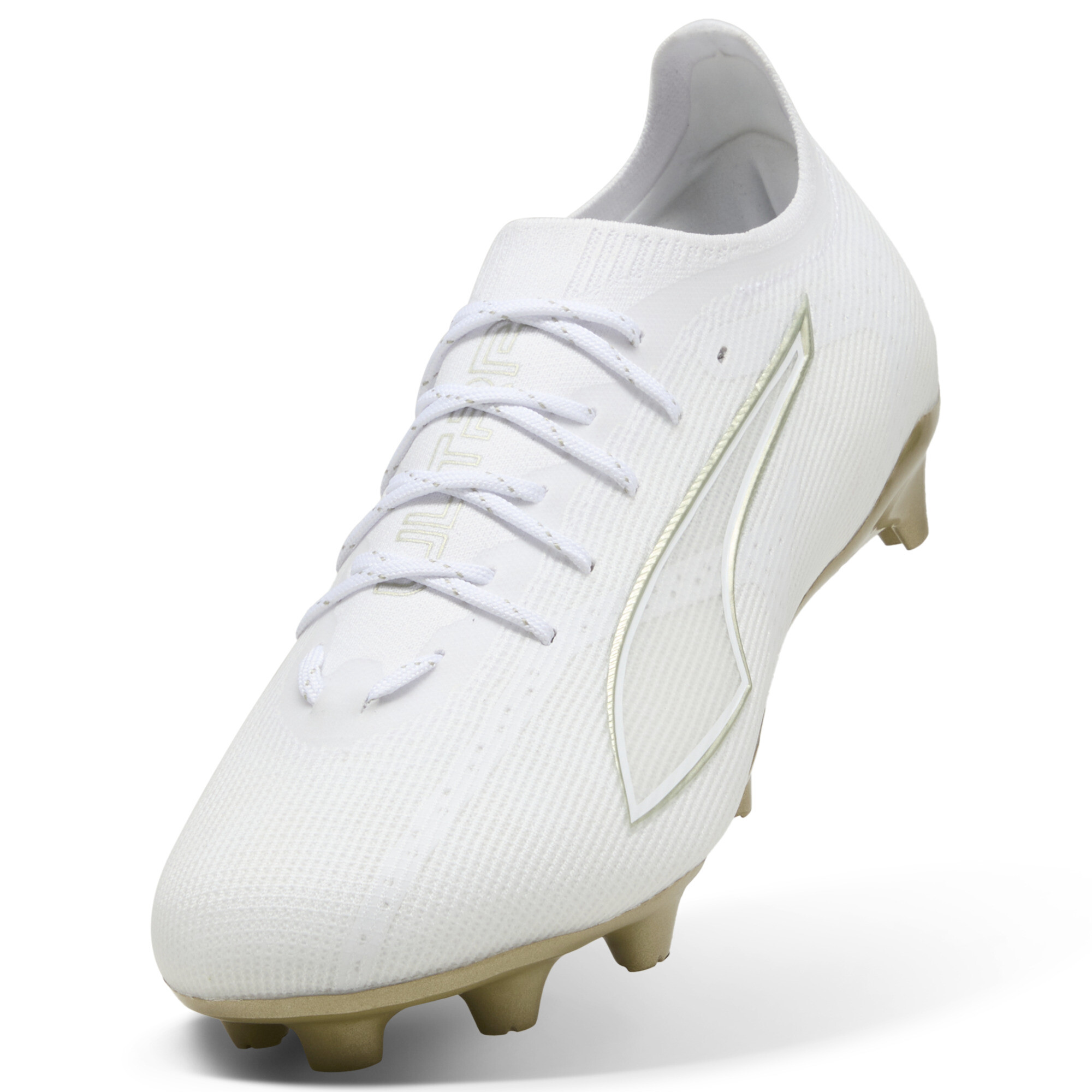 PUMA ULTRA 6 PRO FG uniseks voetbalschoenen, Zwart/Wit/Goud, Maat 46,5 thumbnail 2