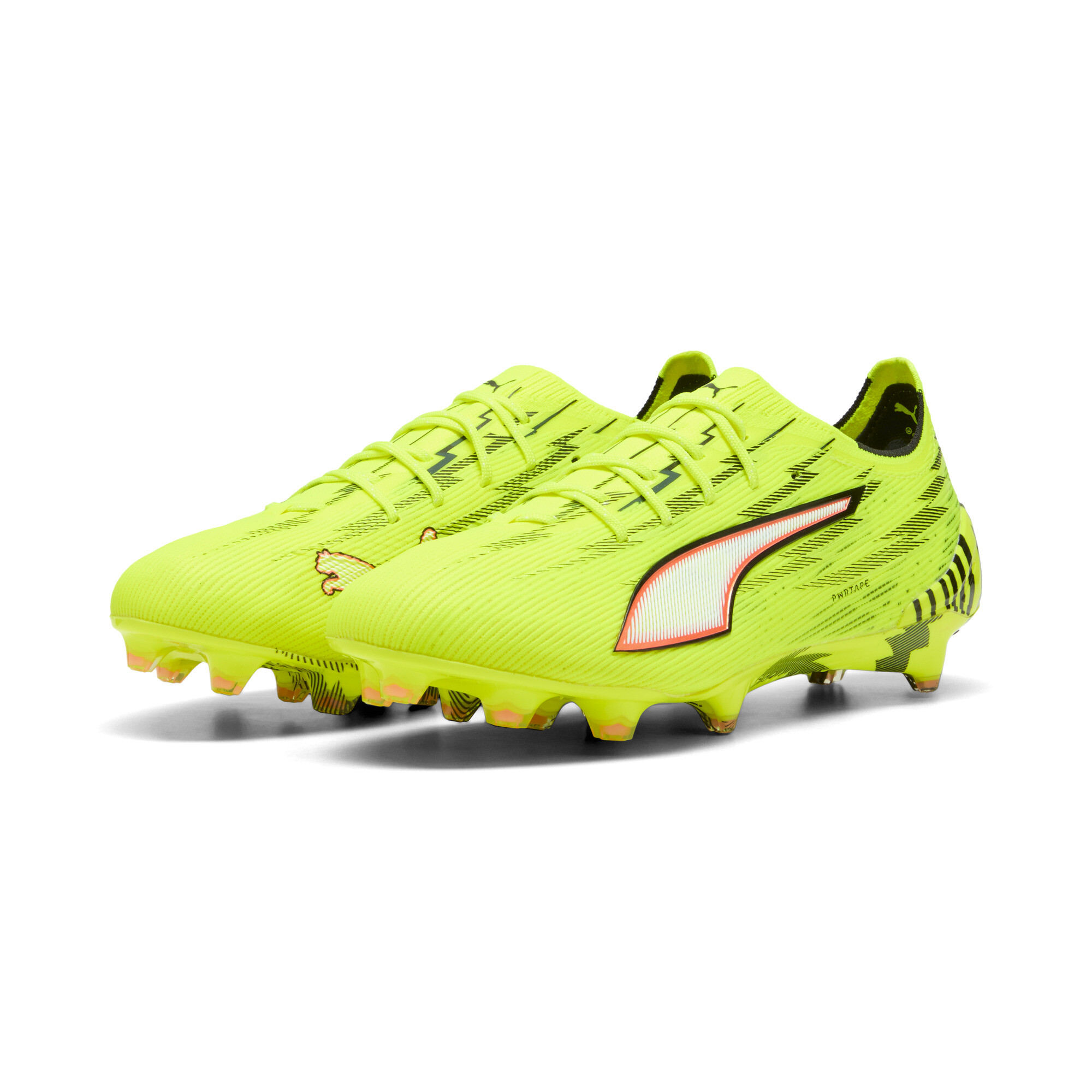 PUMA ULTRA 6 ULTIMATE FG uniseks voetbalschoenen, Zwart/Rood/Geel, Maat 35,5 thumbnail 7