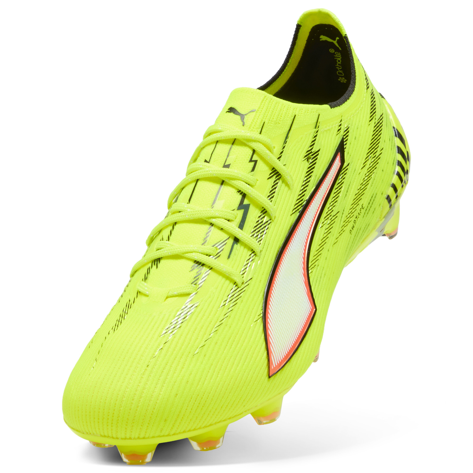 PUMA ULTRA 6 ULTIMATE FG uniseks voetbalschoenen, Zwart/Rood/Geel, Maat 35,5 thumbnail 3