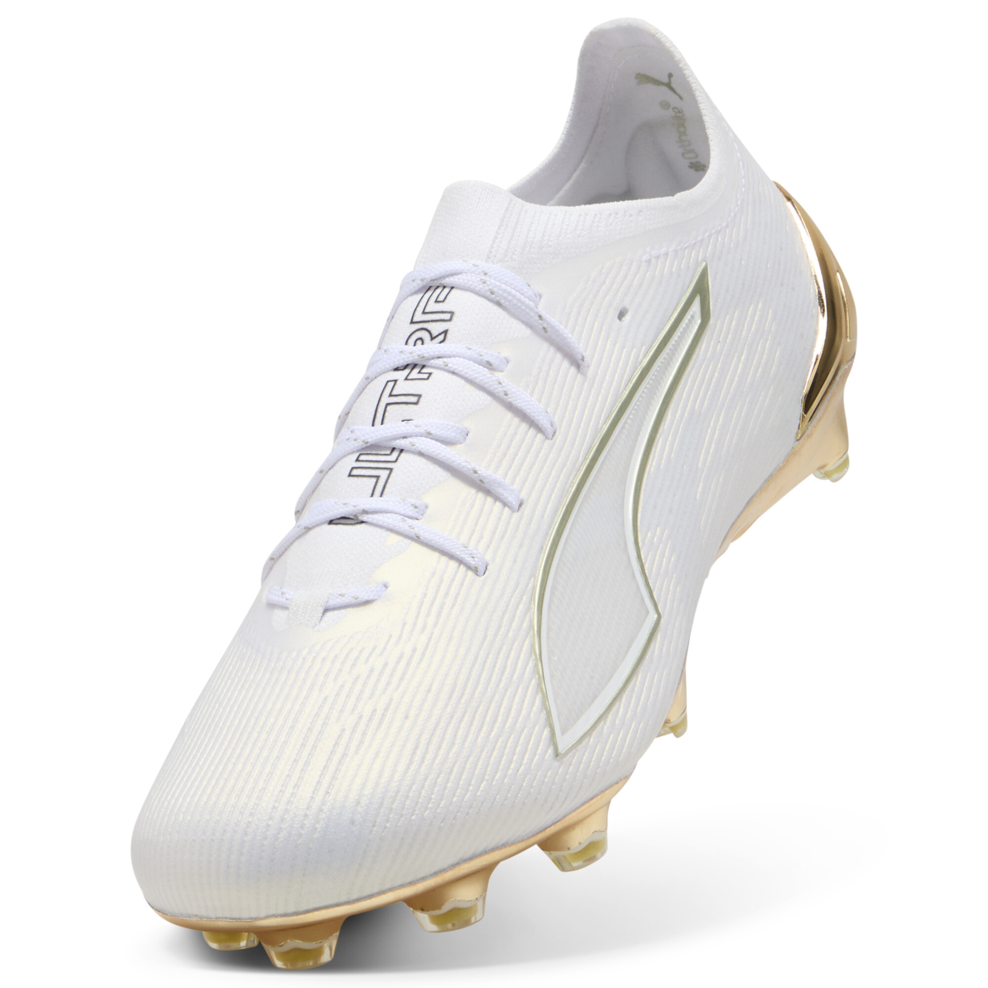 PUMA ULTRA 6 ULTIMATE FG uniseks voetbalschoenen, Zwart/Wit/Goud, Maat 40 thumbnail 2