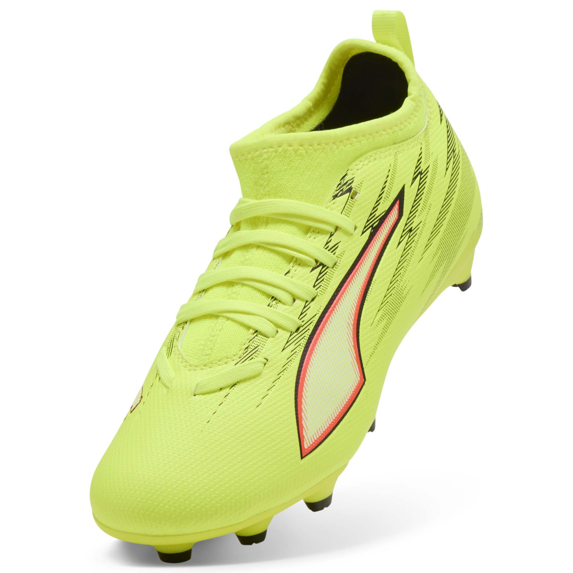 PUMA ULTRA 6 MATCH FG/AG voetbalschoenen, Zwart/Rood/Geel, Maat 34 thumbnail 2