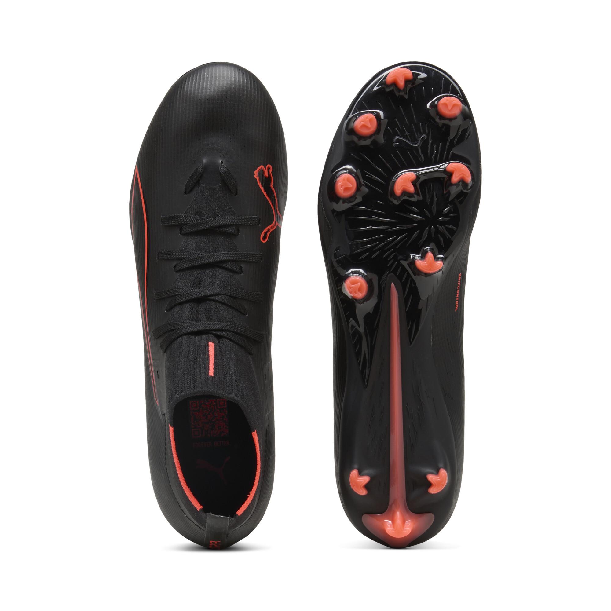 PUMA ULTRA 6 MATCH+ FG/AG uniseks voetbalschoenen, Zwart/Rood, Maat 42 thumbnail 4