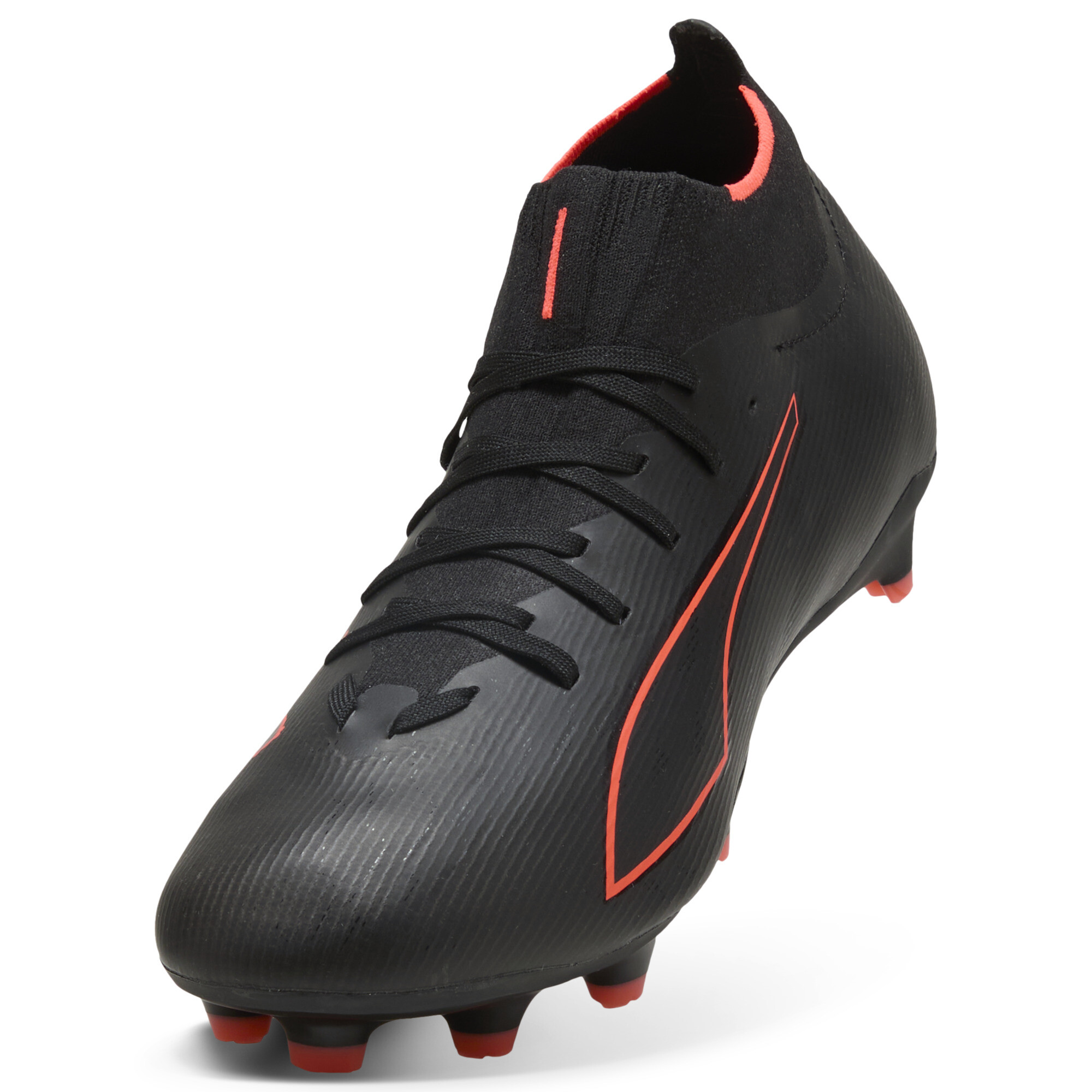PUMA ULTRA 6 MATCH+ FG/AG uniseks voetbalschoenen, Zwart/Rood, Maat 42 thumbnail 2