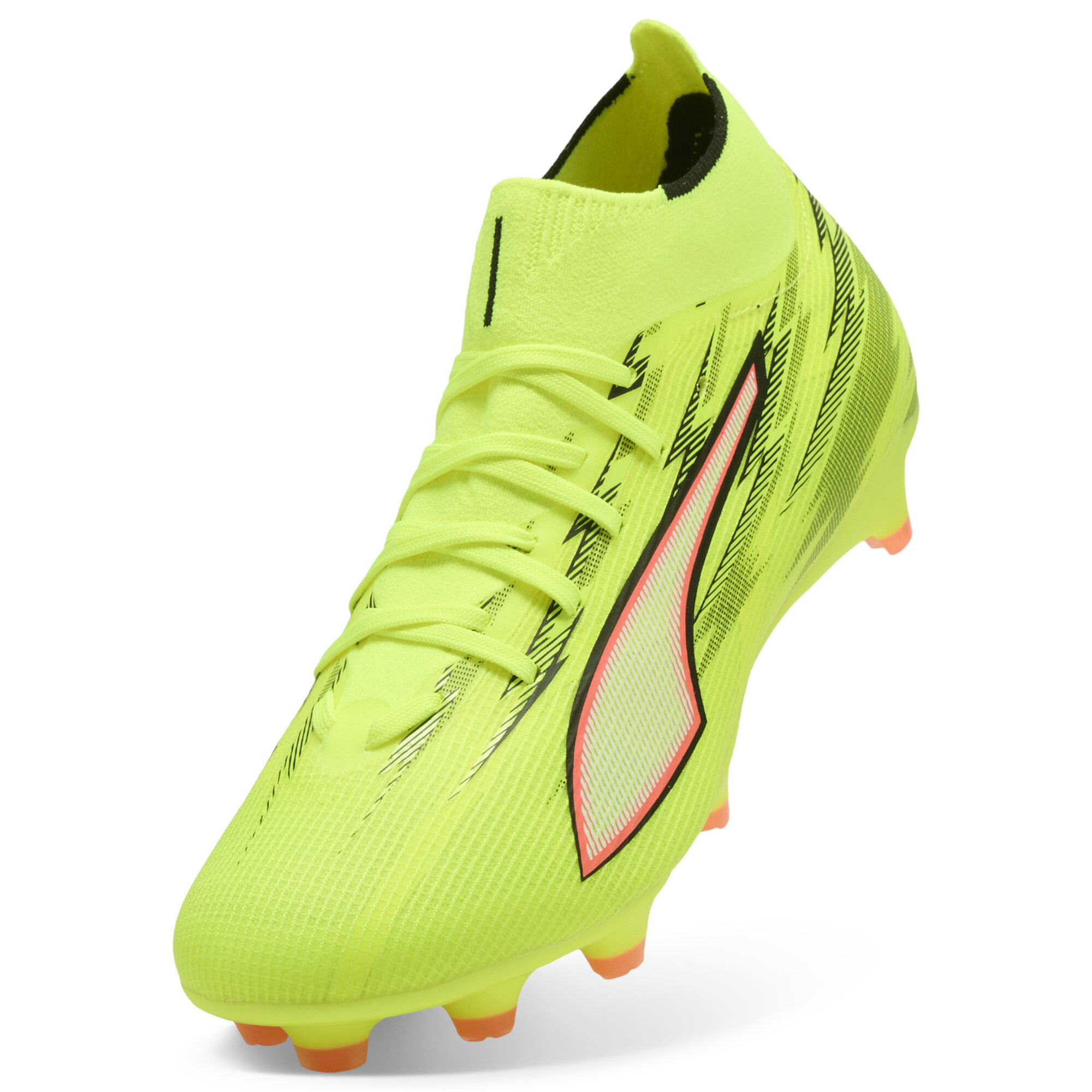 PUMA ULTRA 6 MATCH+ FG voetbalschoenen voor Dames, Zwart/Rood/Geel, Maat 38,5 thumbnail 2