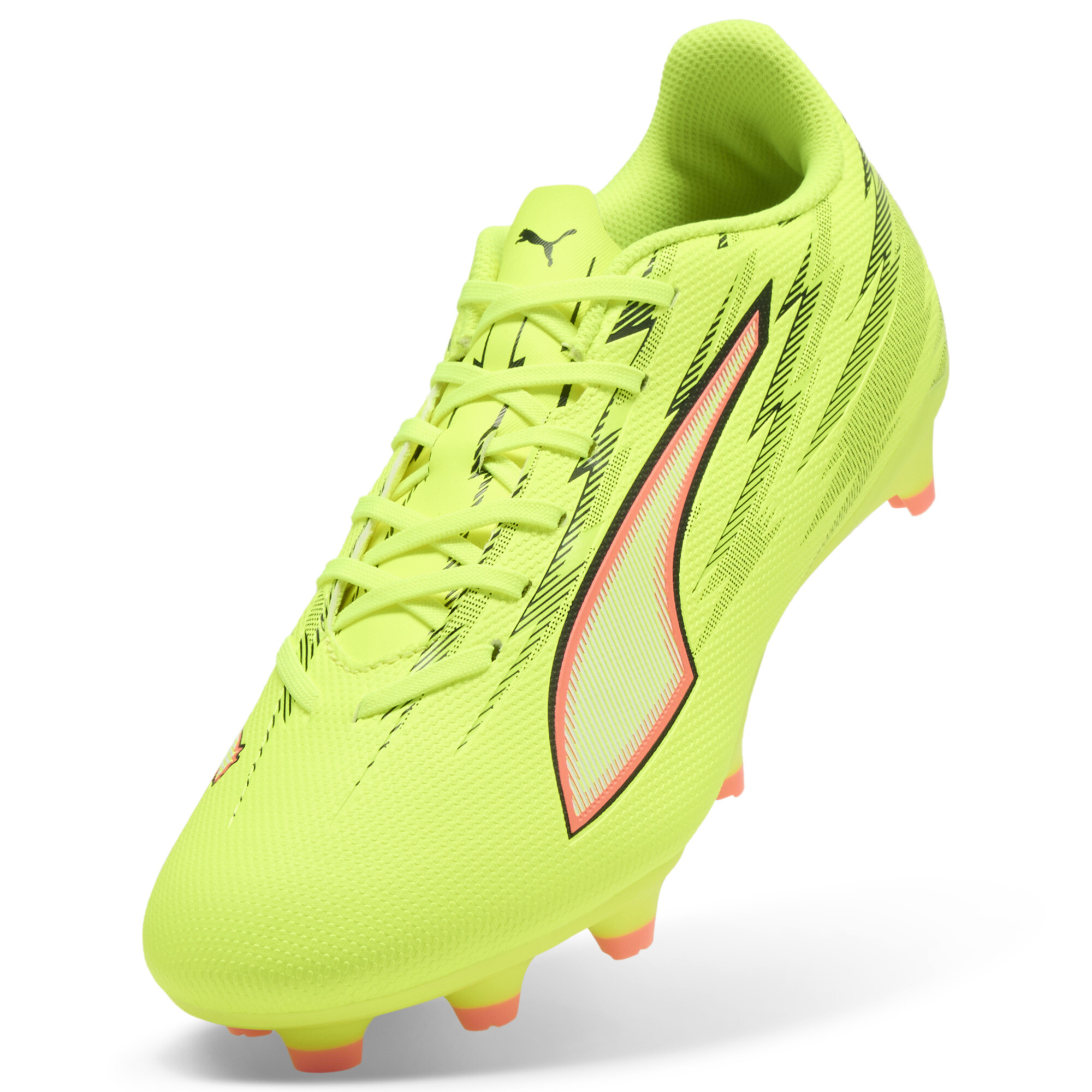 PUMA ULTRA 6 PLAY FG/AG voetbalschoenen uniseks, Zwart/Rood/Geel, Maat 43 thumbnail 2