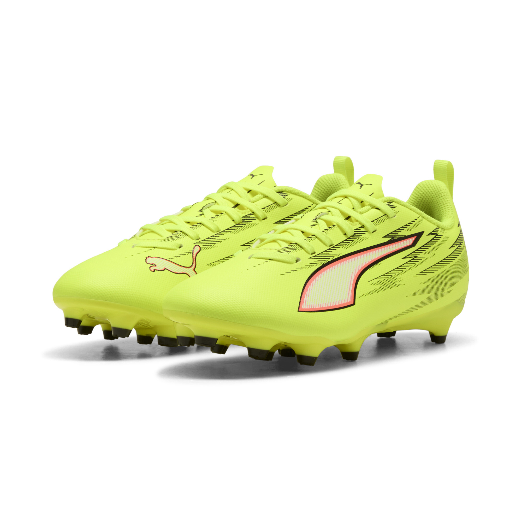PUMA   Kids Yellow Alert/Black/Glowing Red Ultra 6 Play Fg/Ag Football Boots Youth - Size 1.5