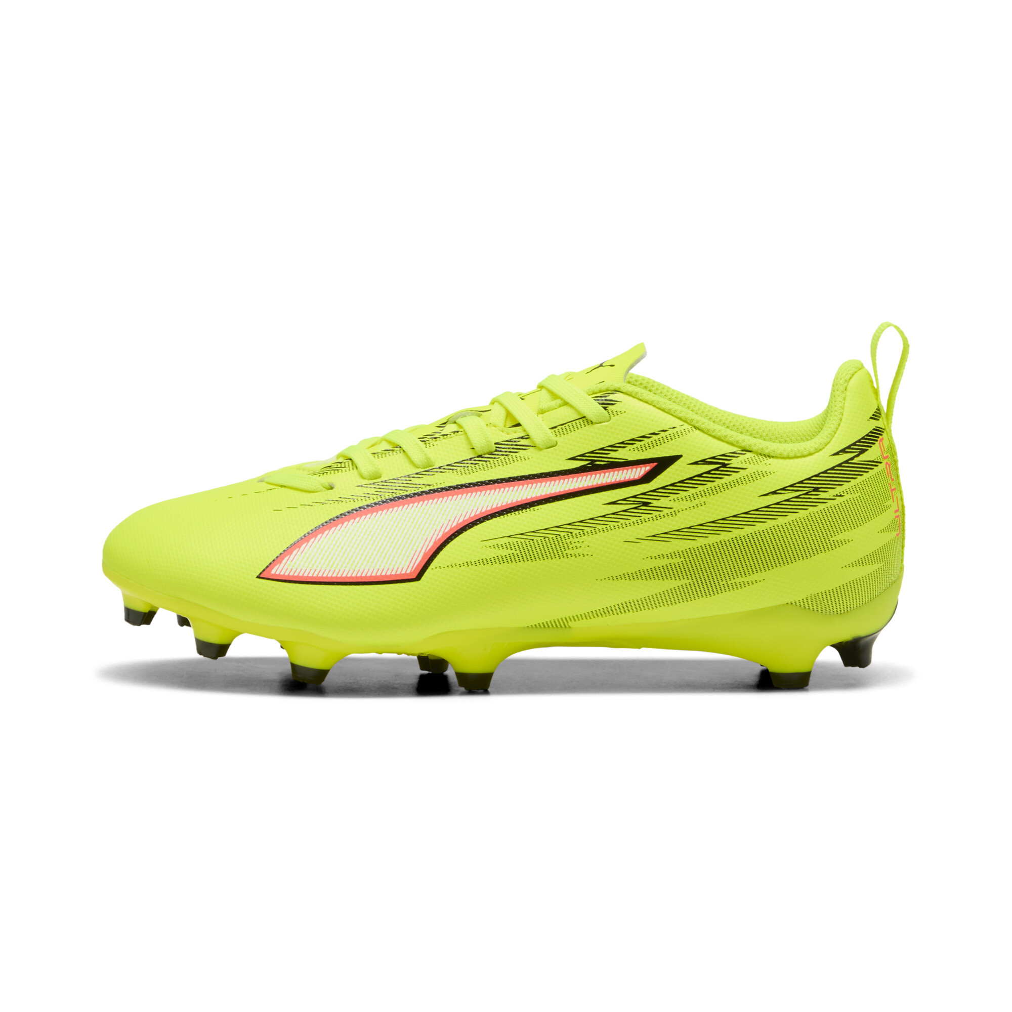 PUMA ULTRA 6 PLAY FG/AG voetbalschoenen, Zwart/Rood/Geel, Maat 35,5