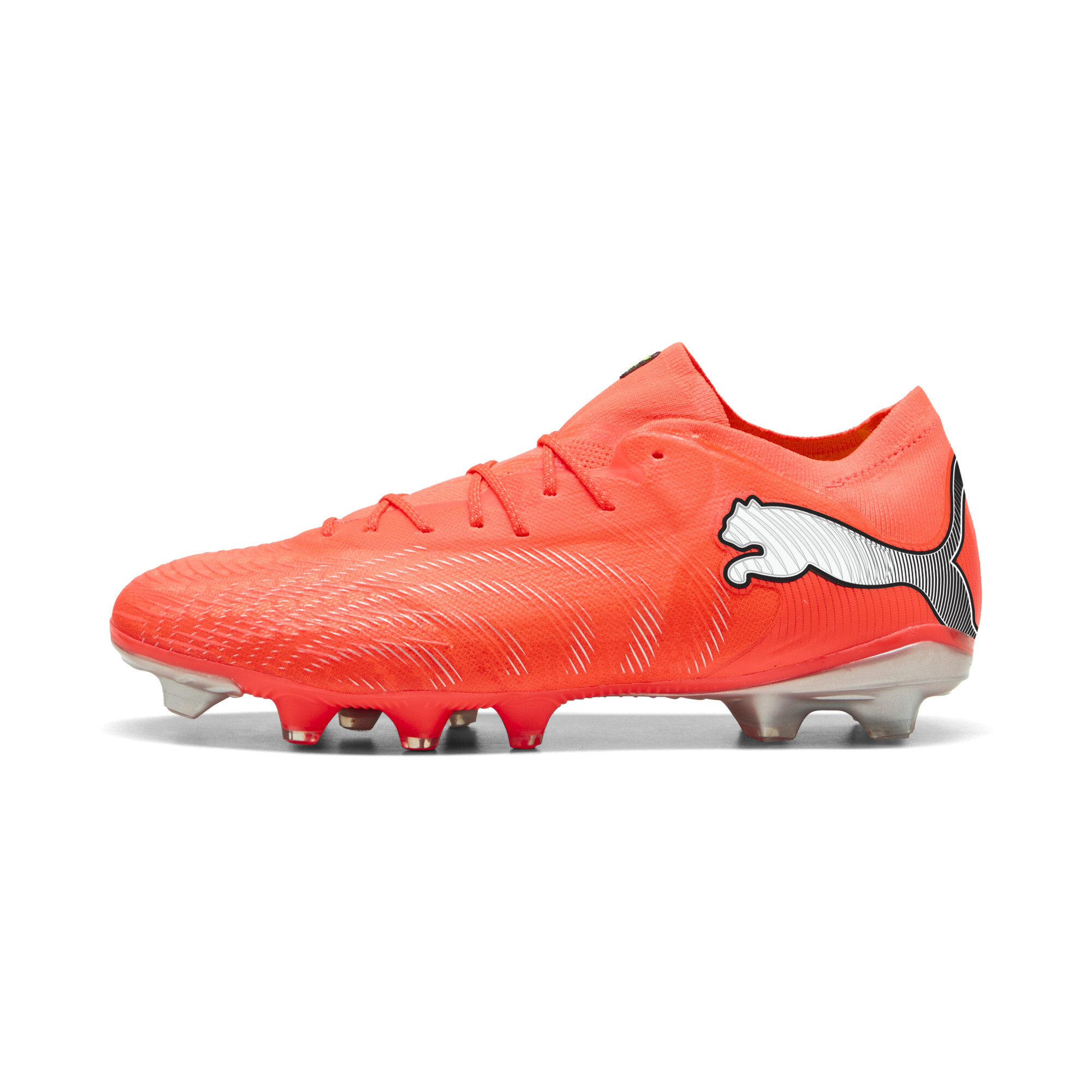 PUMA FUTURE 9 FUSION FG/AG uniseks voetbalschoenen, Zwart/Rood/Wit, Maat 44