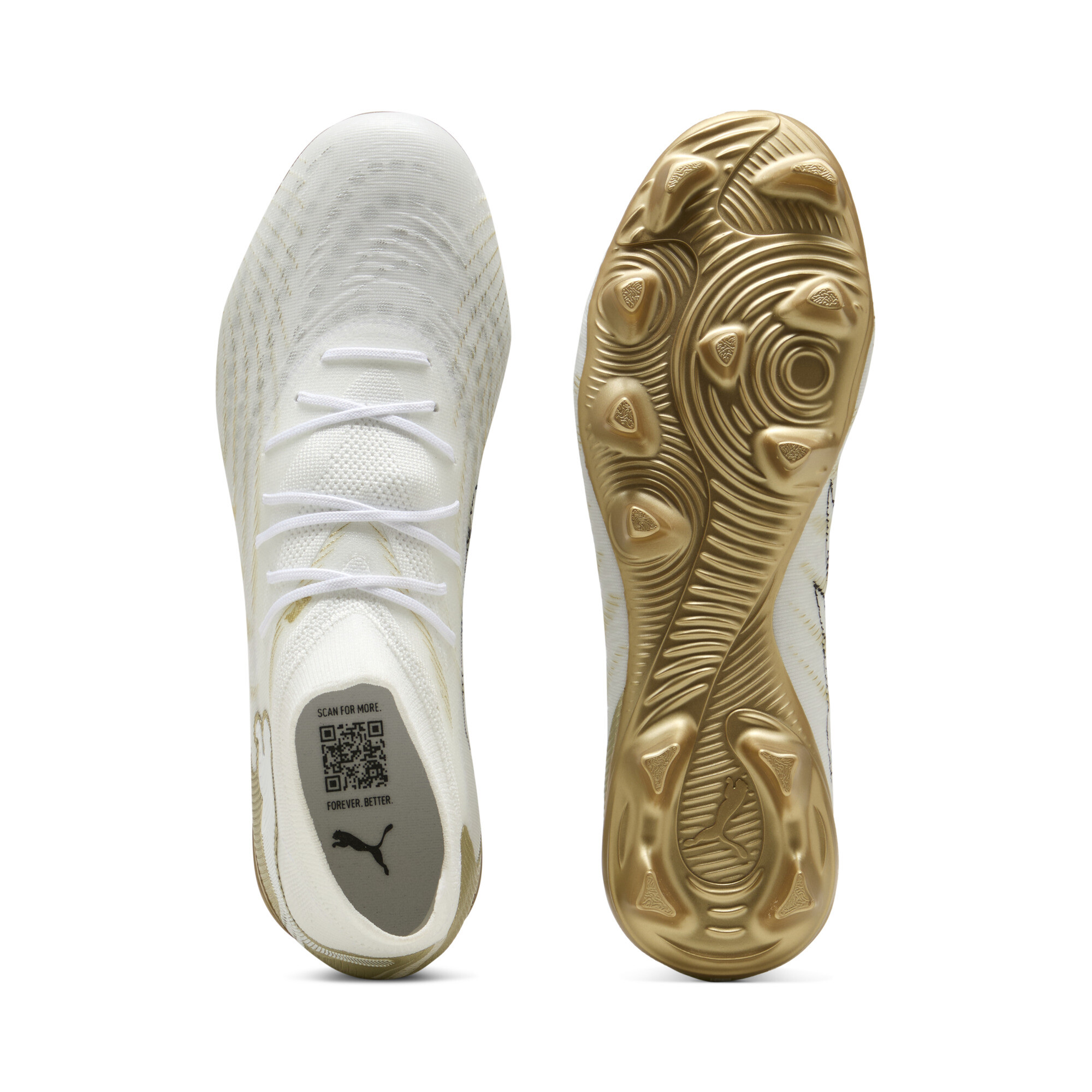 PUMA FUTURE 9 MATCH FG/AG uniseks voetbalschoenen, Zwart/Wit/Goud, Maat 48 thumbnail 4