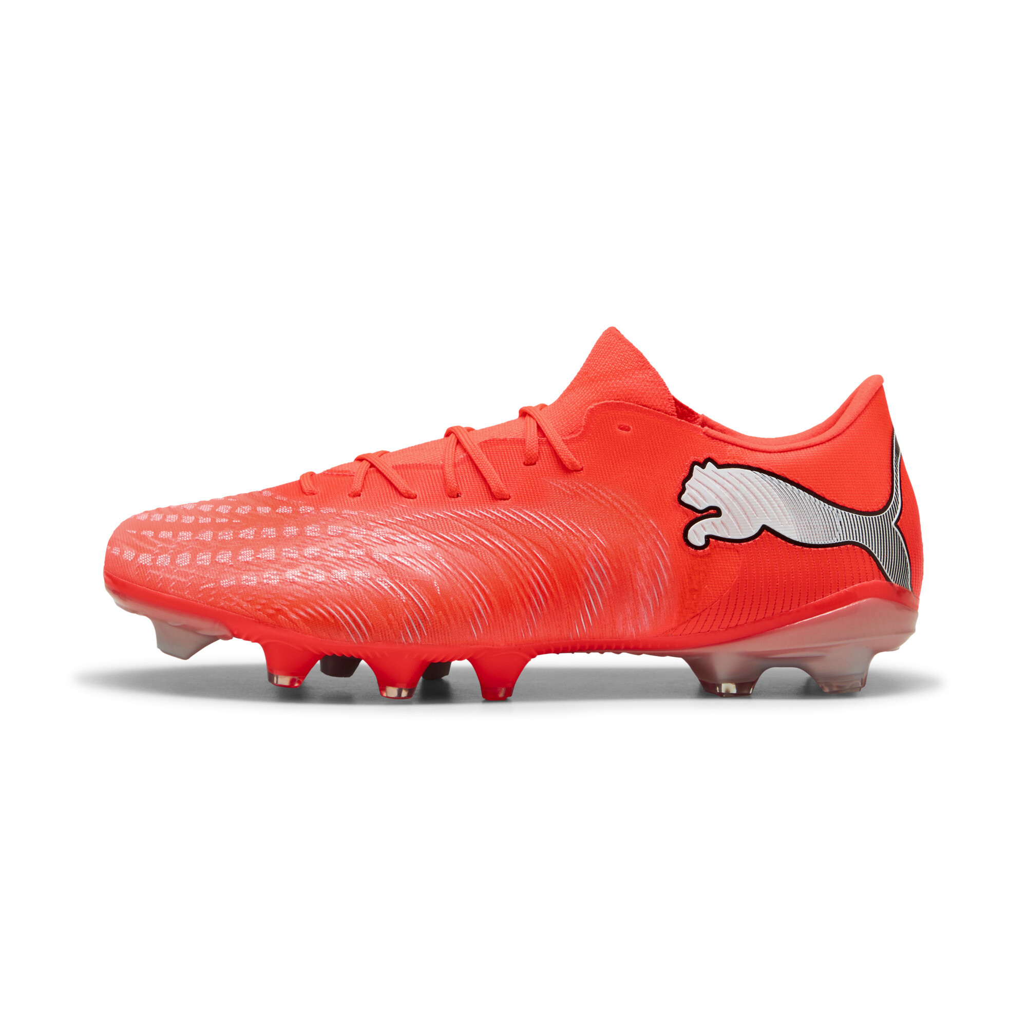 PUMA FUTURE 9 MATCH FUSION FG/AG uniseks voetbalschoenen, Zwart/Rood/Wit, Maat 42,5